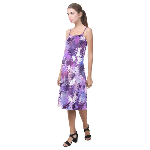 Purple Paint Splatter Alcestis Slip Dress (Model D05)