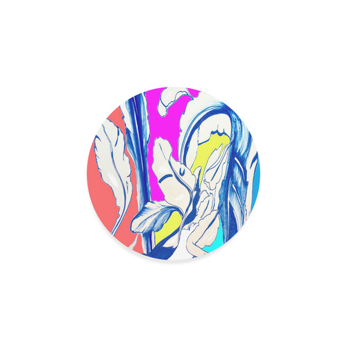 Blue Succulent Colorful Round Coaster