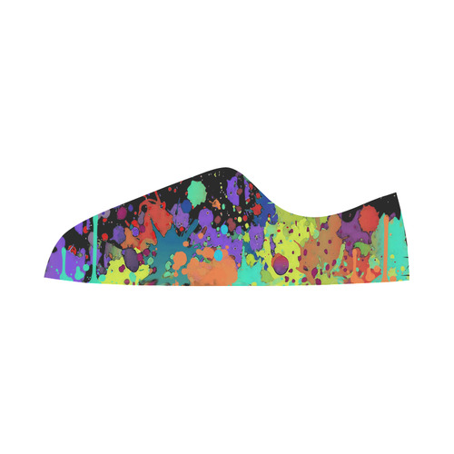 CRAZY multicolored SPLASHES / SPLATTER / SPRINKLE Women's Canvas Zipper Shoes/Large Size (Model 001)