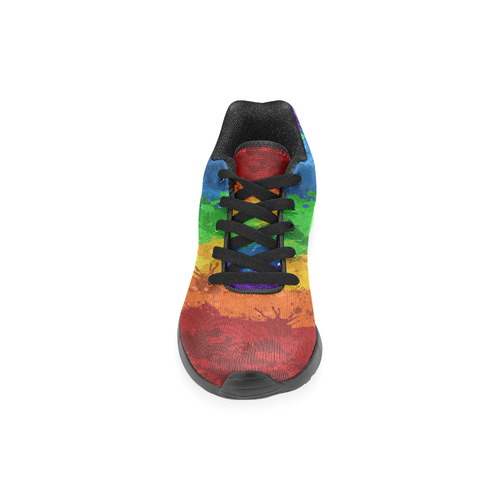 Rainbow Paint Splatter Flag Women’s Running Shoes (Model 020)