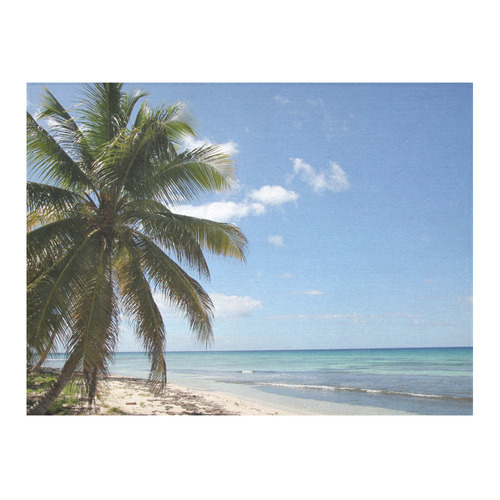 Isla Saona Caribbean Paradise Beach Cotton Linen Tablecloth 52"x 70"