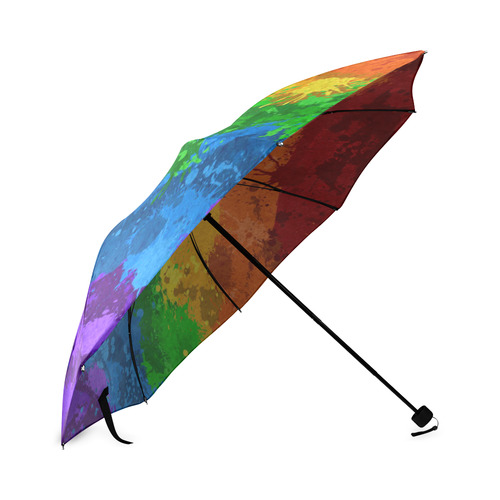 Rainbow Paint Splatter Flag Foldable Umbrella (Model U01)