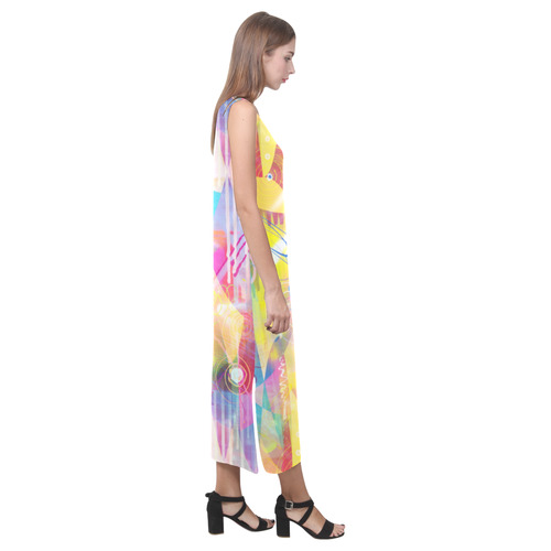 Painted Chaos Phaedra Sleeveless Open Fork Long Dress (Model D08)