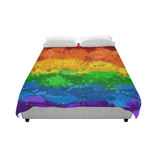 Rainbow Paint Splatter Flag Duvet Cover 86"x70" ( All-over-print)