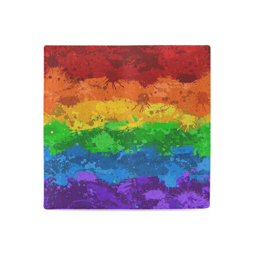 Rainbow Paint Splatter Flag Women's Leather Wallet (Model 1611)