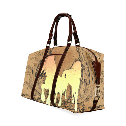 Beautiful horse silhouette in yellow colors Classic Travel Bag (Model 1643)