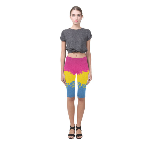 Pansexual Ornamental Flag Hestia Cropped Leggings (Model L03)