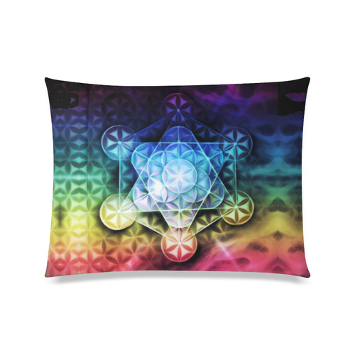 Airbrushed Rainbow Specrum Flower of Life Pillow Sham Large 3 Custom Zippered Pillow Case 20"x26"(Twin Sides)