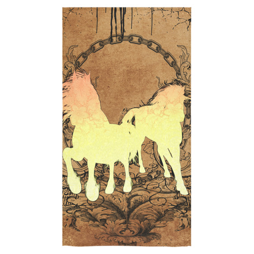 Beautiful horse silhouette in yellow colors Bath Towel 30"x56"