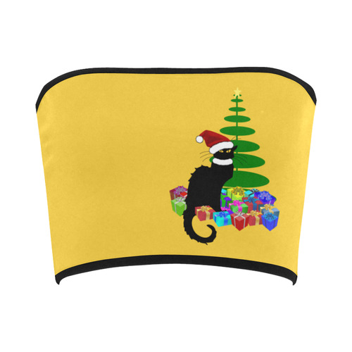 Christmas Le Chat Noir with Santa Hat Bandeau Top