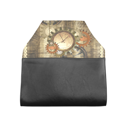 Steampunk, wonderful noble desig, clocks and gears Clutch Bag (Model 1630)