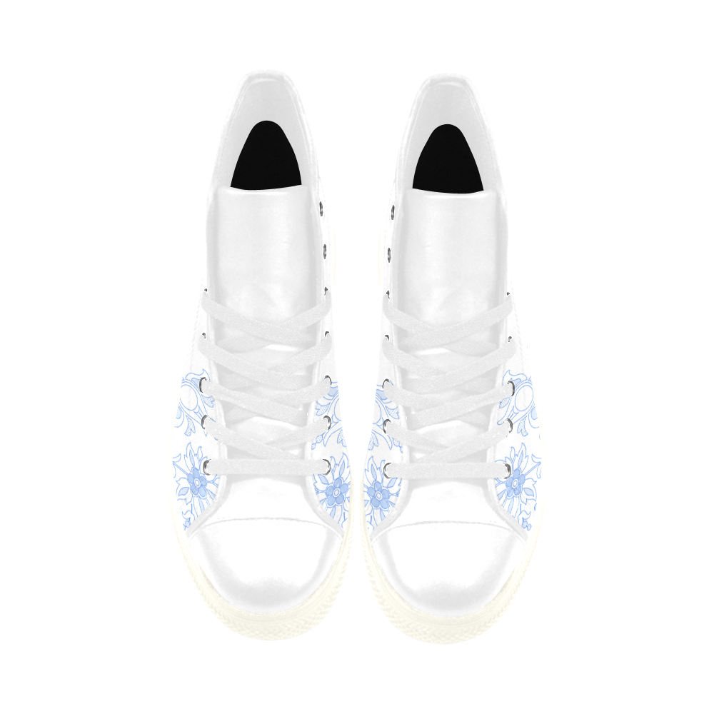 Cornflower Blue Floral Pattern by ArtformDesigns Aquila High Top