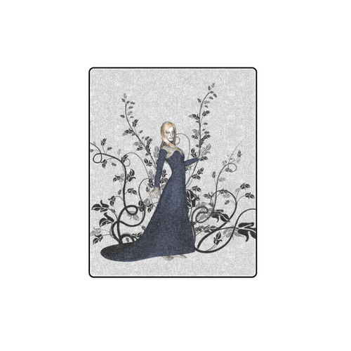 Wonderful fairy with black flowers Blanket 40"x50"