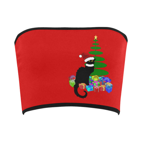 Christmas Le Chat Noir with Santa Hat Bandeau Top