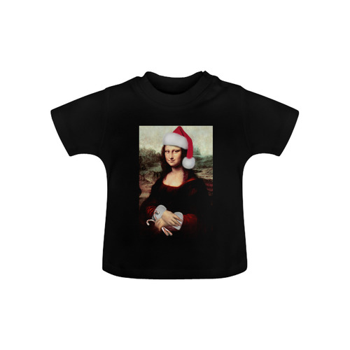 Christmas Mona Lisa with Santa Hat Baby Classic T-Shirt (Model T30)