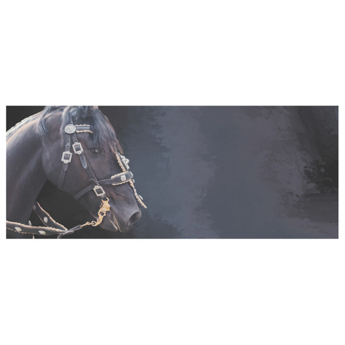A beautiful painting black friesian horse portrait White Mug(11OZ)