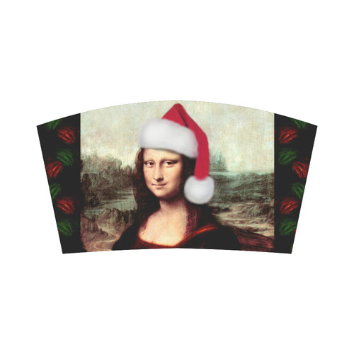 Christmas Mona Lisa with Santa Hat Bandeau Top