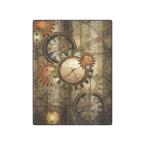 Steampunk, wonderful noble desig, clocks and gears Blanket 50"x60"
