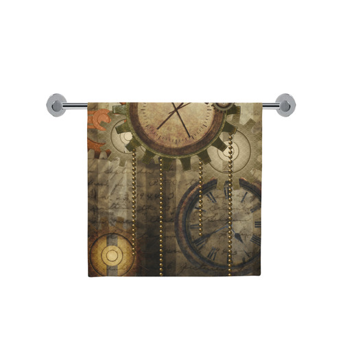 Steampunk, wonderful noble desig, clocks and gears Bath Towel 30"x56"