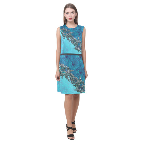 Vintage design with lion Eos Women's Sleeveless Dress (Model D01)