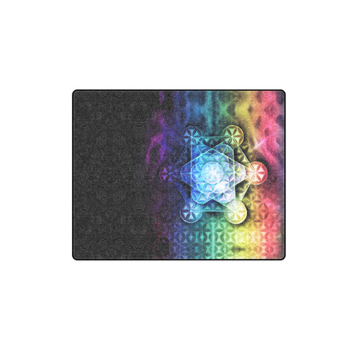 Airbrushed Rainbow Specrum Flower of Life Blanket 3 Blanket 40"x50"