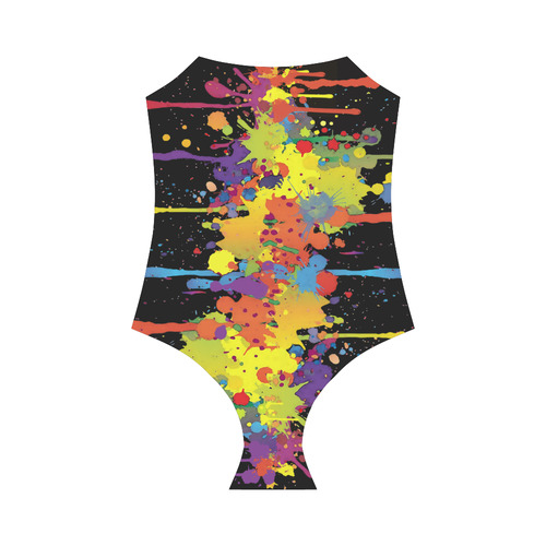 CRAZY multicolored double running SPLASHES Strap Swimsuit ( Model S05)