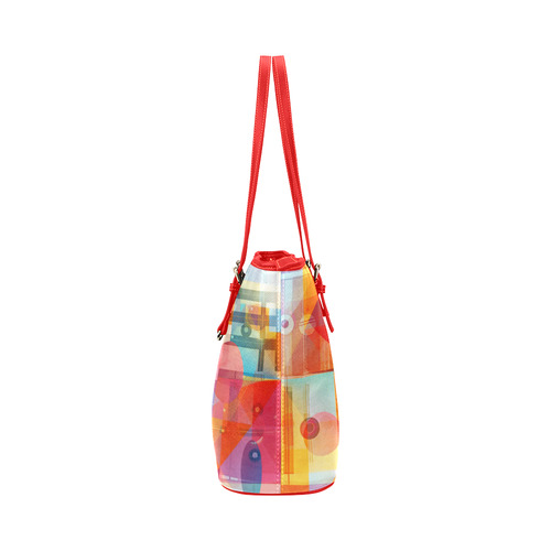 Sunny Geometric Whimsy Leather Tote Bag/Large (Model 1651)