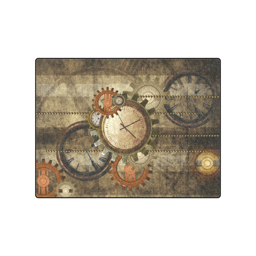 Steampunk, wonderful noble desig, clocks and gears Blanket 50"x60"
