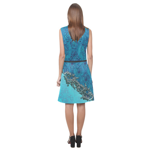 Vintage design with lion Eos Women's Sleeveless Dress (Model D01)