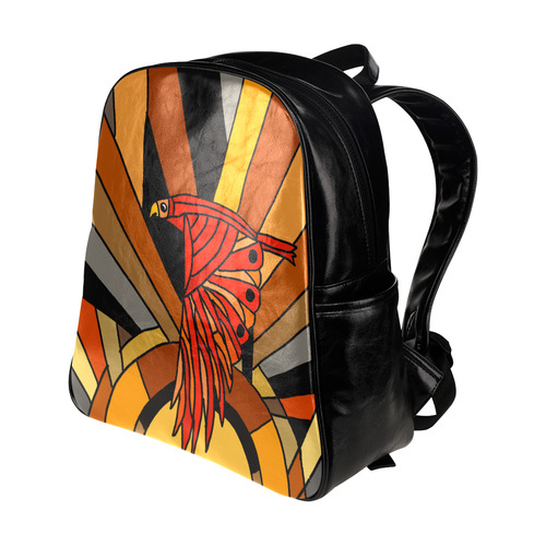 Flying Hawk Art Deco Multi-Pockets Backpack (Model 1636)