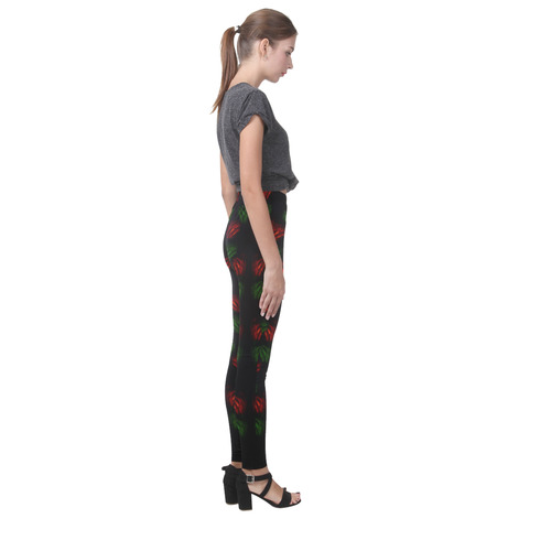 Christmas Mona Lisa with Santa Hat Cassandra Women's Leggings (Model L01)