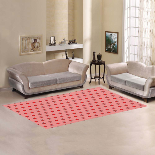 many stars red Area Rug 7'x3'3''