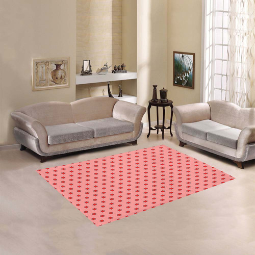 many stars red Area Rug 5'3''x4'