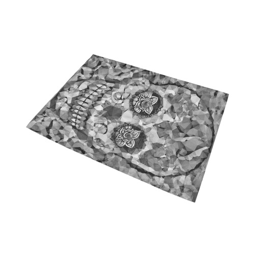 Polygon Skull black white Area Rug7'x5'