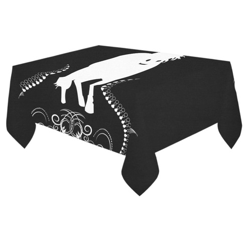 Horse in black and white Cotton Linen Tablecloth 60"x 84"