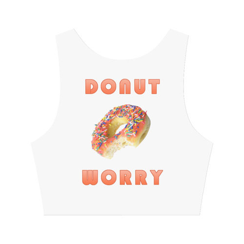 Funny Orange Donut - Don't Worry Women's Crop Top (Model T42)