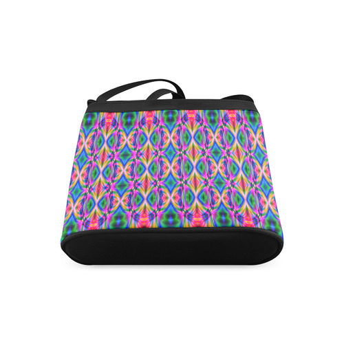 Groovy Psychedelic Pink/Blue Abstract Crossbody Bags (Model 1613)