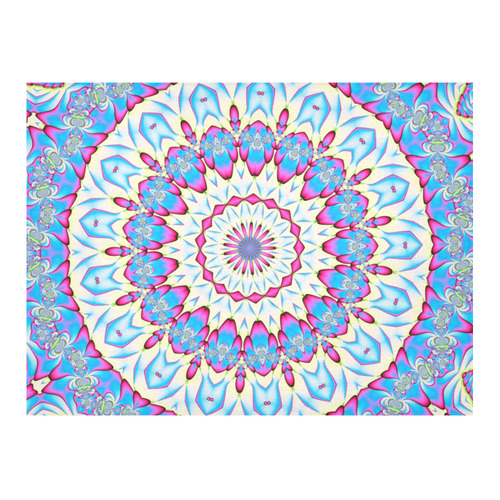Fractal Kaleidoscope Mandala Flower Abstract 17 Cotton Linen Tablecloth 52"x 70"