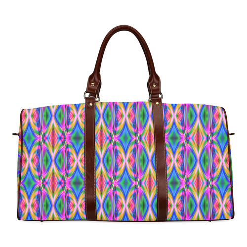 Groovy Psychedelic Diamonds (Pinks and Blues) Waterproof Travel Bag/Small (Model 1639)