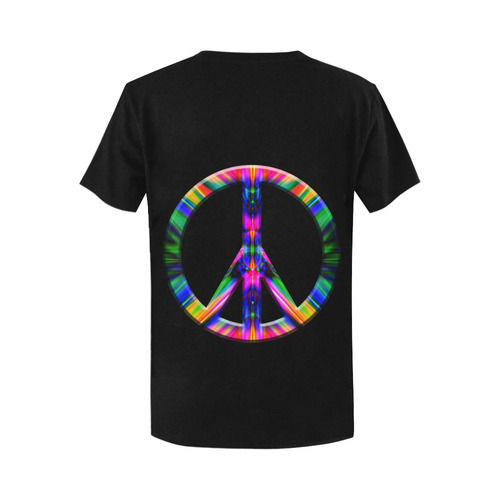 Groovy Psychedelic Peace Sign Women's T-Shirt in USA Size (Two Sides Printing)