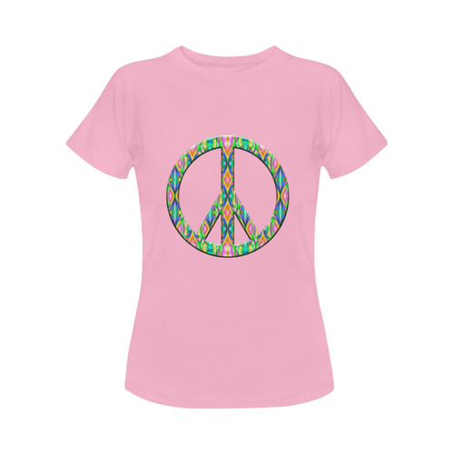 Groovy Psychedelic Peace Sign Women's Classic T-Shirt (Model T17）