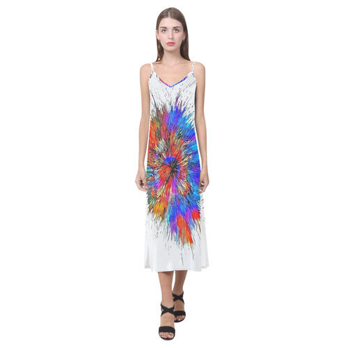 big bäng by Nico Bielow Short V-Neck Open Fork Long Dress(Model D18)