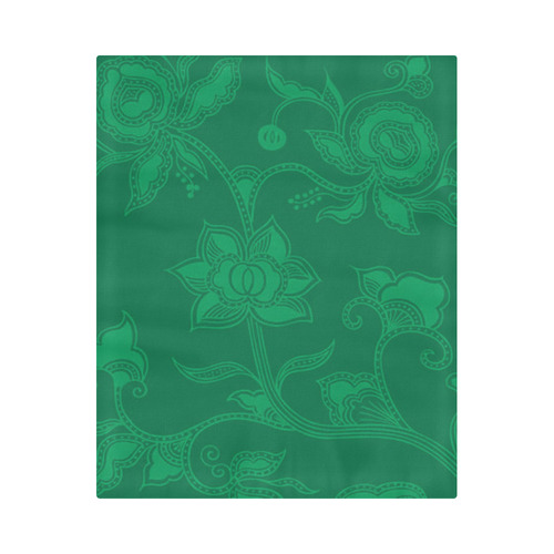 Vintage Floral Green Duvet Cover 86"x70" ( All-over-print)