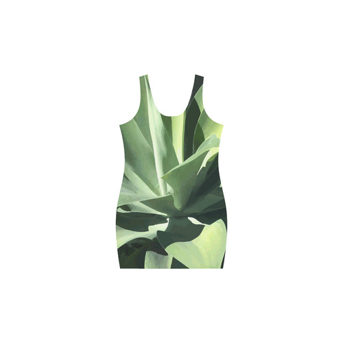 Green Succulent Desert Nature Art Medea Vest Dress (Model D06)