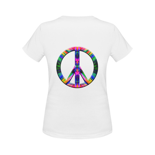 Groovy Psychedelic Peace Sign Women's Classic T-Shirt (Model T17）