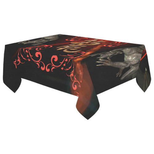 Hieroglyph, the dragon Cotton Linen Tablecloth 60"x 104"