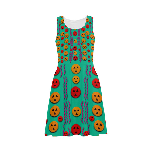 Pumkins dancing in the season pop art Atalanta Sundress (Model D04)