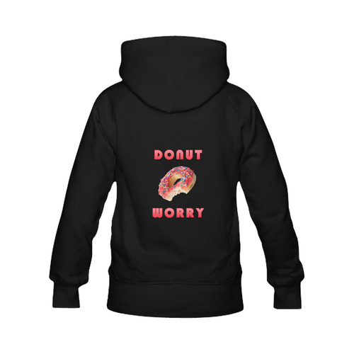 Funny Red Donut - Don't Worry Women's Classic Hoodies (Model H07)