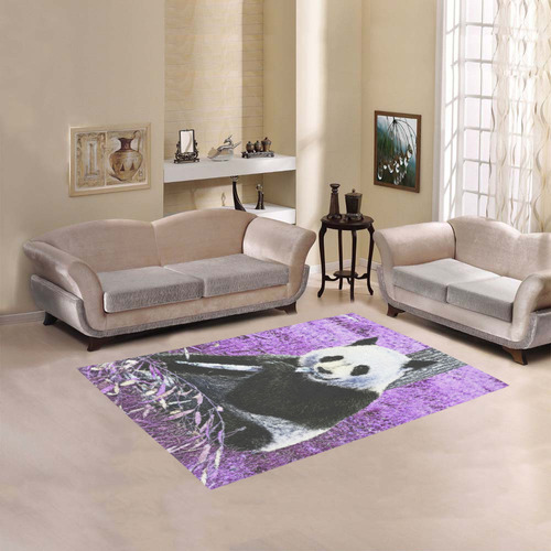 funky lilac panda Area Rug 5'3''x4'