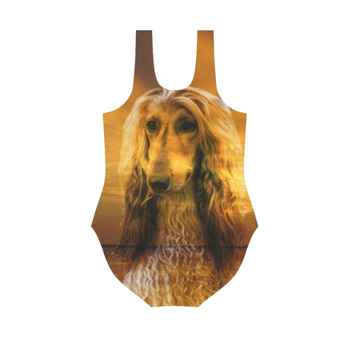 Dog Afghan Hound Vest One Piece Swimsuit (Model S04)